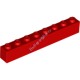 Деталь Лего Кубик 1 х 8 Цвет Красный