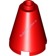 Деталь Лего Конус 2 х 2 х 2 - Полностью Открытый Штырек Цвет Красный