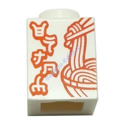 Деталь Лего Кубик 1 х 1 С Рисунком Цвет Белый