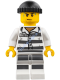 Police - Jail Prisoner 86753 Prison Stripes, Black Knit Cap, White Striped Legs, Sweat Drops