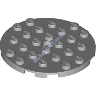Деталь Лего Пластина Круглая 6 х 6 С Отверстием Цвет Светло-Серый