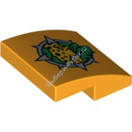 Деталь Лего Скос Закругленный 2 x 2 x 2/3 Без Штырьков С Рисунком Цвет Ярко-Светло-Оранжевый