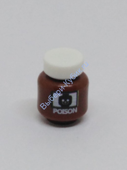 Деталь Аналог Совместимый С Лего Баночка Яда С Крышкой Цвет Коричневый 
