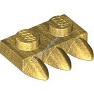 Деталь Лего Пластина 1 х 2 С 3 Зубами Цвет Перламутрово-Золотой