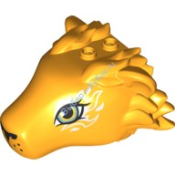 Деталь Лего Голова Льва С Глазами И С Завитками Цвет Ярко-Светло-Оранжевый