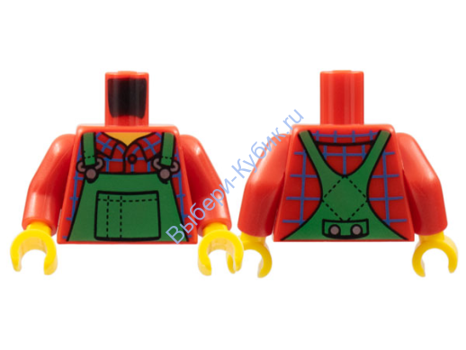 Деталь Лего Торс С Рисунком Цвет Красный