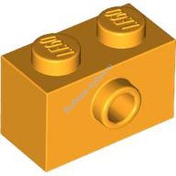 Деталь Лего Кубик Модифицированный 1 х 2 С Открытым Штырьком Сбоку Цвет Ярко-Светло-Оранжевый