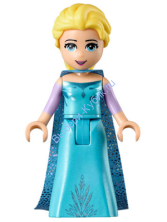 Elsa - Medium Blue Long Narrow Cape, Lavender Sleeves