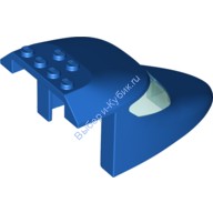 Деталь Лего Фюзеляж Самолета Кабина 6 x 10 x 4 с 2 Стеклами Цвет Синий