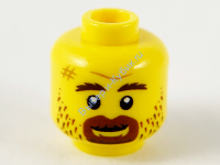 Деталь Лего Голова Мужская С Бородой Цвет Желтый