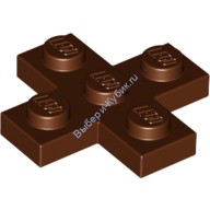 Деталь Лего Пластина 3 х 3 Крест Цвет Коричневый