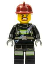 Минифигурка Лего Сити -  Мужчина-Пожарный 