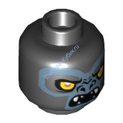 Деталь Лего Голова Минифигурки Двусторонняя Цвет Черный
