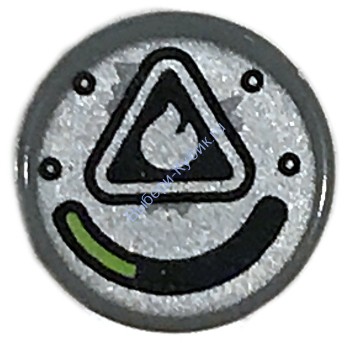 Деталь Лего Плитка Круглая 1 х 1 С Рисунком Цвет Темно-Серый