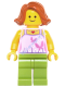 Mom, Bright Pink Top with Butterflies and Flowers, Lime Legs (10251)