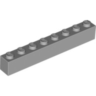 Деталь Лего Кубик 1 х 8 Цвет Светло-Серый