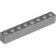 Деталь Лего Кубик 1 х 8 Цвет Светло-Серый