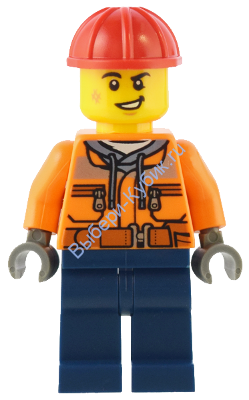 Минифигурка Лего Сити Строитель Мужчина