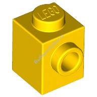 Деталь Лего Кубик Модифицированный 1 х 1 С Штырьком На 1 Стороне Цвет Желтый