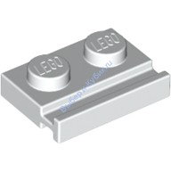 Деталь Лего Пластина 1 х 2 С Дверной Рельсой Цвет Белый