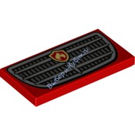 Деталь Лего Плитка 2 х 4 С Рисунком Решетка С Логотипом Цвет Красный