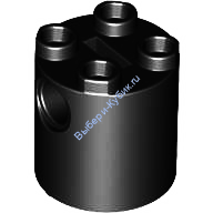 Деталь Лего Кубик Круглый 2 х 2 х 2 Тело Робота - С 'X' Креплением Под Ось И '+' Ориентацией Цвет Черный