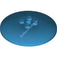 Деталь Лего Тарелка 6 х 6 Перевернутая - Закрытые Штырьки Цвет Темно-Лазурный