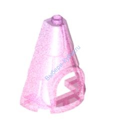 Деталь Лего Половина Конуса / Купол Башни С Окном 2 x 4 x 4 Цвет Прозрачно-Розовый Сатин