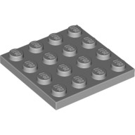 Деталь Лего Пластина 4 х 4 Цвет Светло-Серый