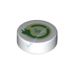 Деталь Лего Плитка Круглая 1 х 1 С Рисунком Цвет Белый