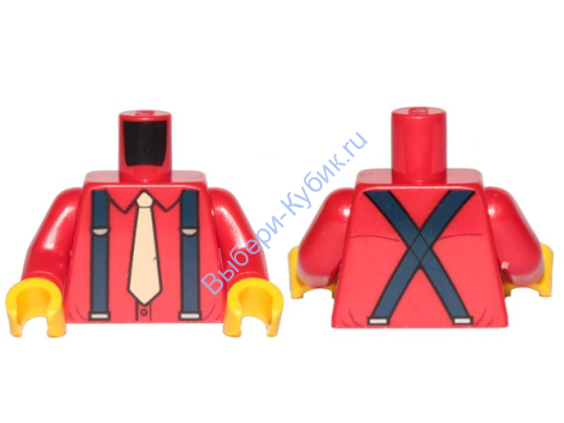 Деталь Лего Торс С Рисунком Цвет Красный