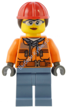 Минифигурка Лего Сити Строитель Девушка