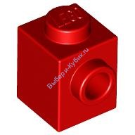 Деталь Лего Кубик Модифицированный 1 х 1 С Штырьком На 1 Стороне Цвет Красный