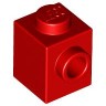 Деталь Лего Кубик Модифицированный 1 х 1 С Штырьком На 1 Стороне Цвет Красный