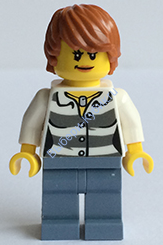 Минифигурка Лего Сити - Swamp Police - Crook Female with Dark Orange Hair