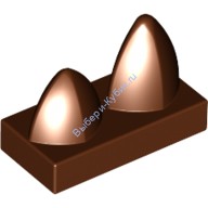 Деталь Лего Плитка Модифицированная 1 х 2 С 2 Вертикальными Зубами Цвет Коричневый