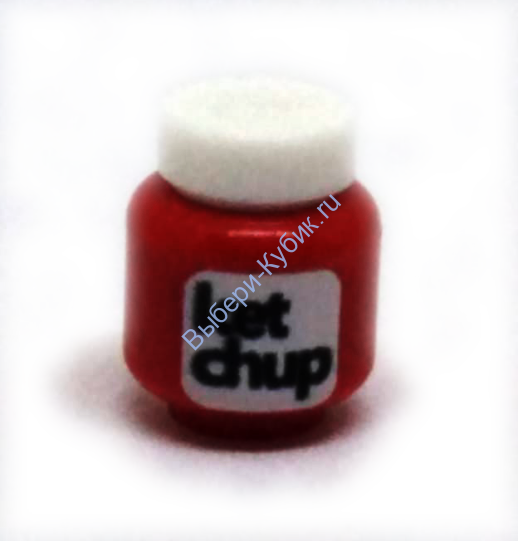 Деталь Аналог Совместимый С Лего Баночка Кетчупа С Крышкой Цвет Красный