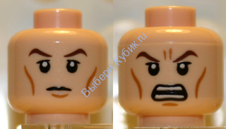 Деталь Лего Голова Минифигурки Двусторонняя Цвет Светло-Телесный