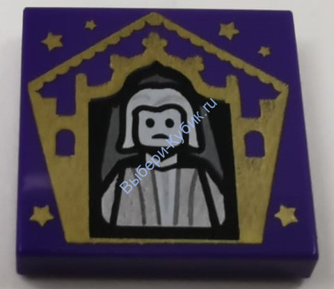 Деталь Лего Плитка 2 х 2 С Декором Цвет Темно-Фиолетовый