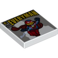 Деталь Лего Плитка 2 х 2 Симпсоны "Эвримен" Цвет Белый