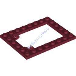 Деталь Лего Пластина 6 х 8 Рамка Для Горизонтальной Двери Цвет Темно-Красный