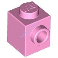 Деталь Лего Кубик Модифицированный 1 х 1 С Штырьком На 1 Стороне Цвет Ярко-Розовый