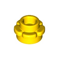 Деталь Лего Пластина Круглая 1 х 1 С Лепестками (5 Лепестков) Цвет Желтый