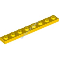 Деталь Лего Пластина 1 х 8 Цвет Желтый