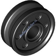 Деталь Лего Диск 18 Мм D х 8 Мм С Поддельными Болтами И Глубокими Спицами С Внутренним Кольцом Цвет Черный