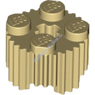 Деталь Лего Кубик Круглый 2 х 2 С Решеткой И Отверстием Под Ось Цвет Песочный