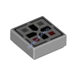 Деталь Лего Плитка 1 х 1 с Рисунком Цвет Светло-Серый