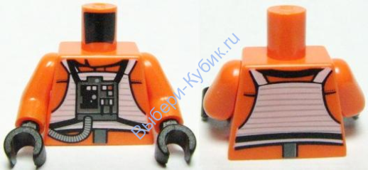 Деталь Лего Торс С Рисунком Цвет Оранжевый