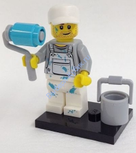 Минифигурка Лего Декоратор, серия 10 (Полный комплект с подставкой и аксессуарами)