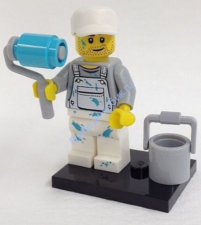 Минифигурка Лего Декоратор, серия 10 (Полный комплект с подставкой и аксессуарами)